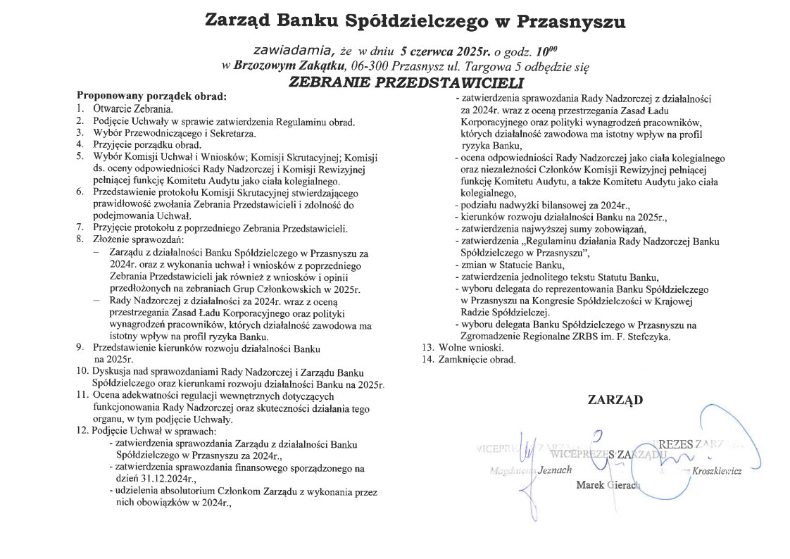 Zebranie przedstawicieli 2025